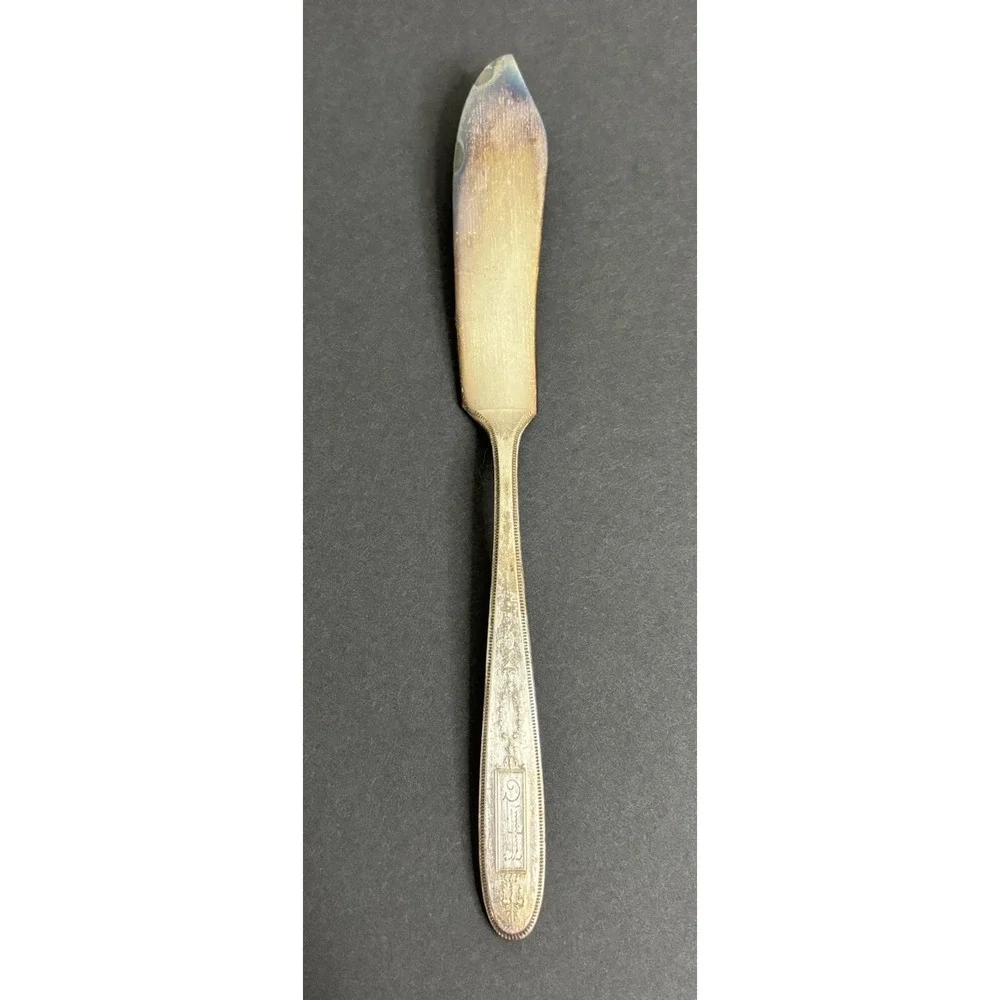 Oneida Community Grosvenor Sugar Spoon & Butter Knife Silverplate Monogrammed F